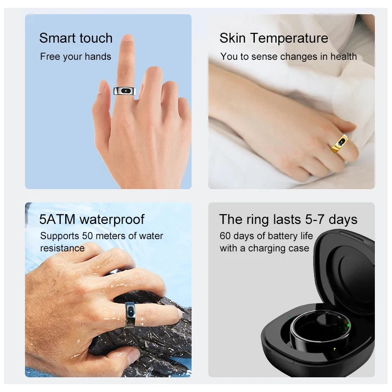 Smart Ring with Charging Case  - Temperature Ring Skin recensie en prijs