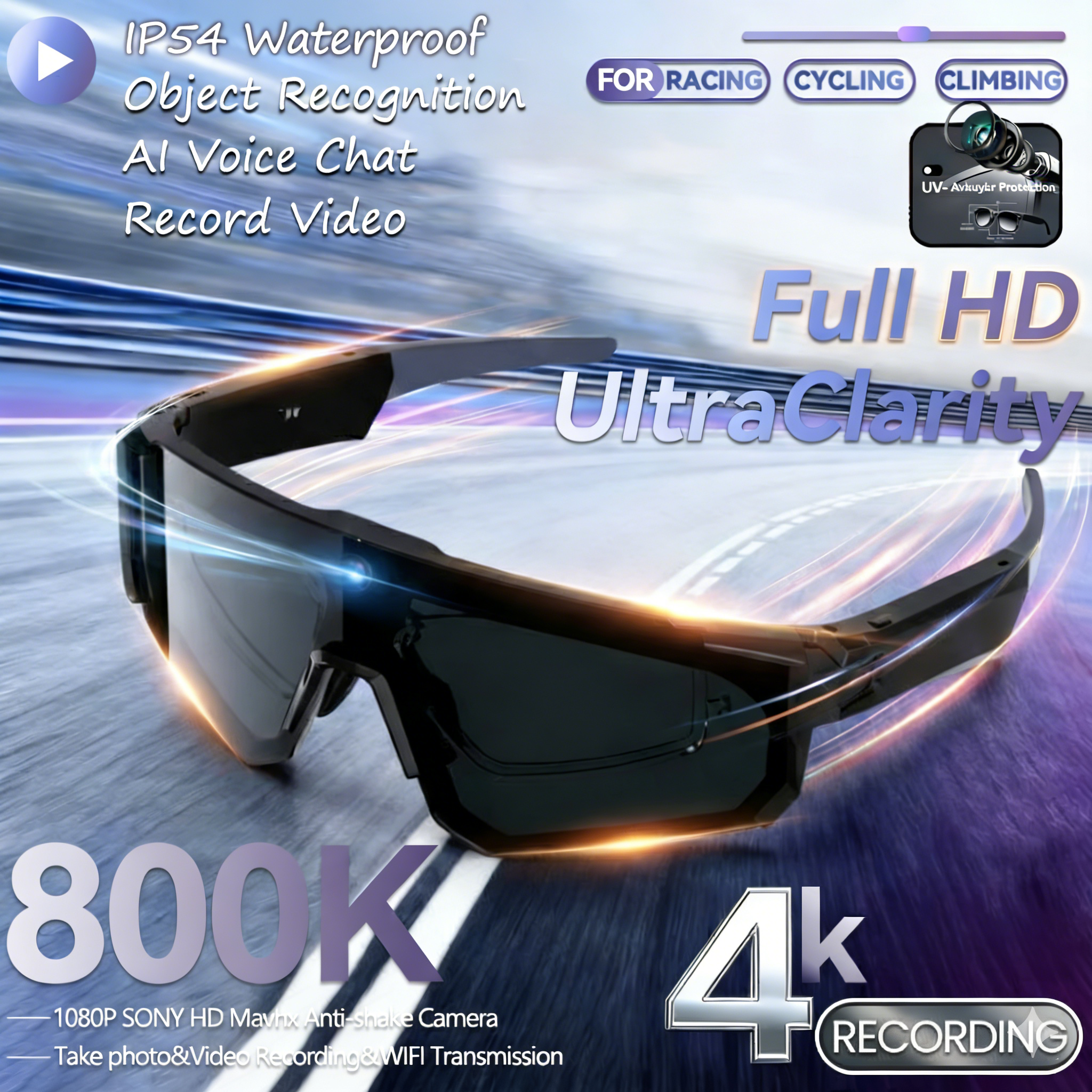 HD 4K 800WCamera 32GB Sport Sm - Smart Glasses Lens recensie en prijs