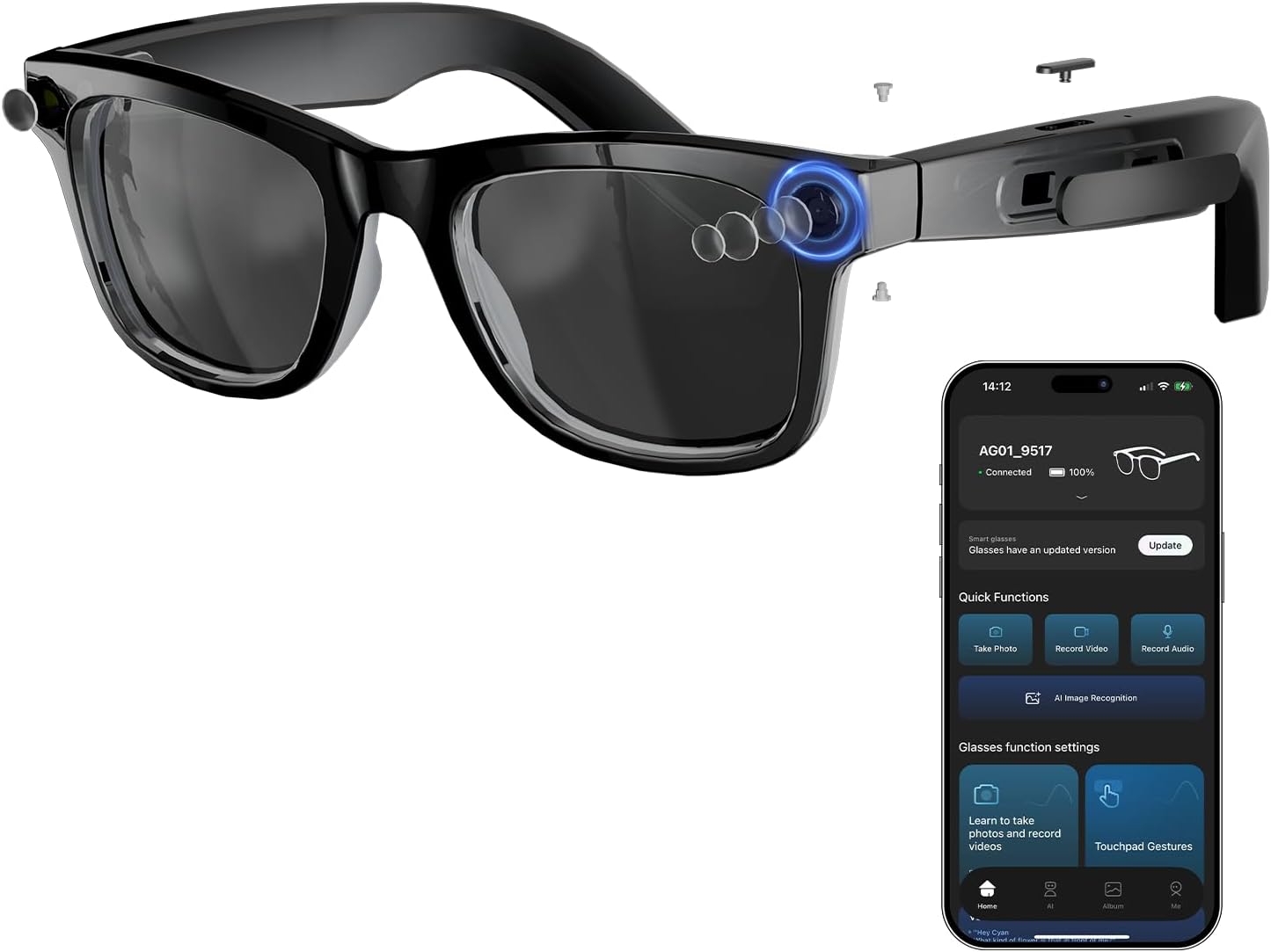 8MP AI Smart Glasses: 1080P Vi - Smart Glasses Lens recensie en prijs