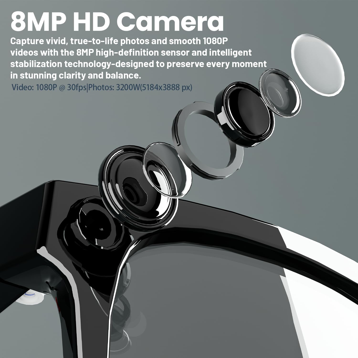 8MP AI Smart Glasses: 1080P Vi - Smart Glasses Lens recensie en prijs