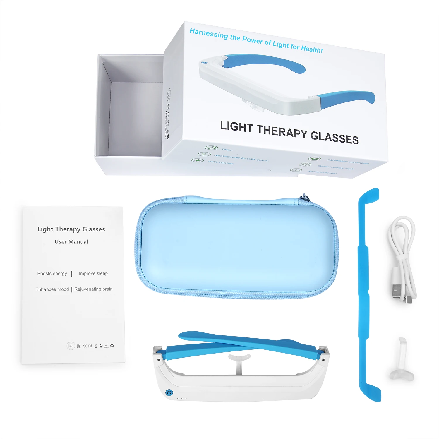 SAD Light Therapy Glasses Red  - Light Therapy Glasses recensie en prijs
